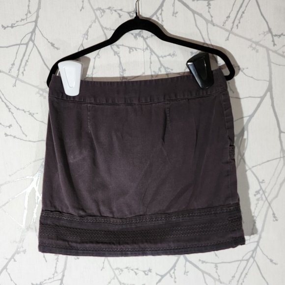 Elevenses Brown Squiggle Trim Mini Skirt w/ Pockets - Picture 3 of 4